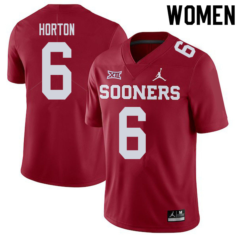 Women #6 Cade Horton Oklahoma Sooners College Football Jerseys Sale-Crimson - Click Image to Close